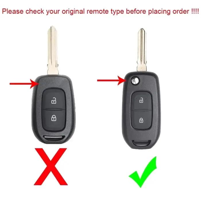 EllYECU-Coque de Clé de Voiture Pliable à 2/3 lèvent, Étui pour Renault Kadjar Captur Megane Symdang