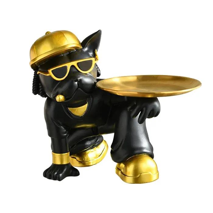 YuryFvna-Figurine Bouledogue Français Moderne avec Capuchon pour les Amoureux des Chiens