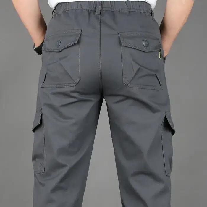 Pantalon hiver homme cargo ample doublé polaire coton randonnée chasse travail extérieur froid