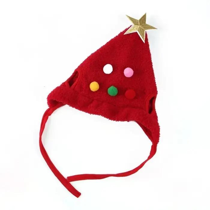 Costume de Noël pour chat chapeau de Père Noël élan avec bandana ensemble écharpe accessoires pour chat fournitures de déguisement de vacances pour animaux de compagnie