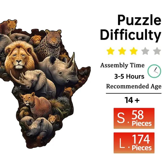 Puzzle en bois sur le thème du monde animal, pièces irrégulières en forme d'animaux, cadeau d'anniversaire, jeu familial, décoration de la maison