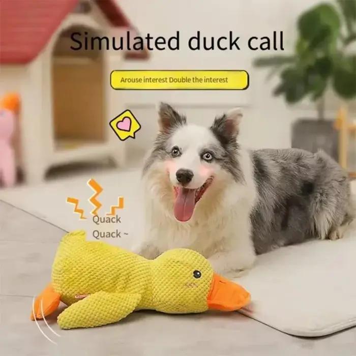 Jouet en peluche canard jaune interactif pour animaux de compagnie pour soulager l'ennui et favoriser la socialisation et l'activité physique occaions spéciales et quotidiennes