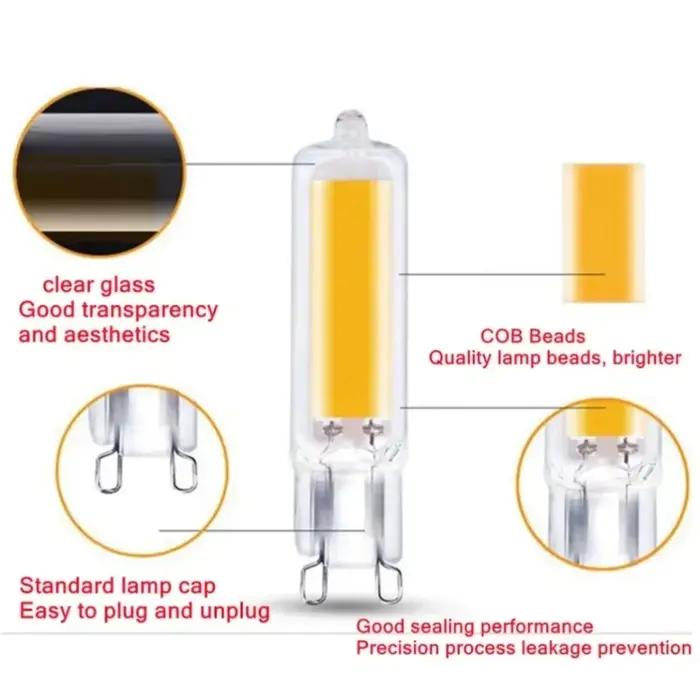 PaaMaa Super lumineux G9 ampoule LED 7W 9W 12W15W 220V lampe en verre lumière à puissance constante