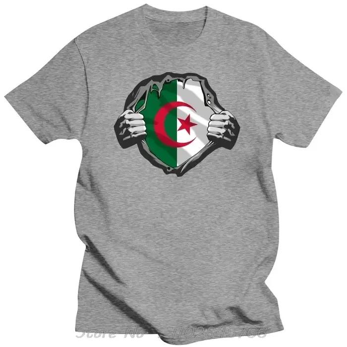 Drôle Algérie Drapeau Algérien Pround T-shirt Surdimensionné Vêtements Pour Hommes Cadeaux D'anniversaire Fitness T-shirt Style D'été Nouveau Coton T-shirt