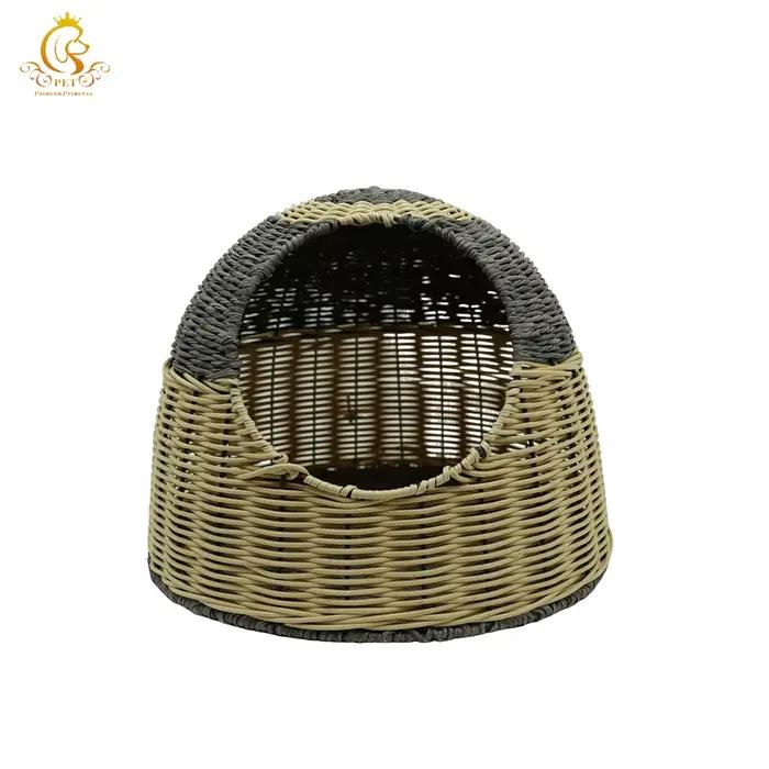 Maison pour animaux de compagnie en rotin EUR VET, maison mignonne pour chien et chat, conçue pour l