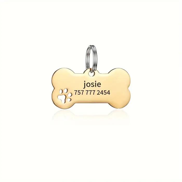 Étiquettes personnalisées gravées de haute qualité en métal pour chien et chat identification sécurité nom numéro de téléphone pendentif en forme d'os pour animal de compagnie occasions spéciales cadeau pour amoureux des animaux