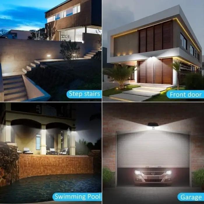 Lampe LED Solaire Imperméable avec Détecteur de Mouvement, Luminaire Décoratif d'Extérieur, Idéal po