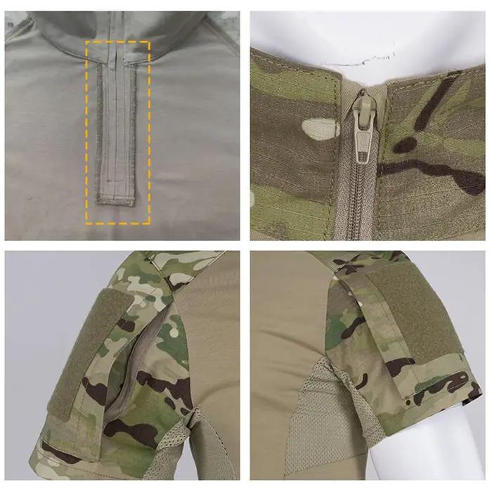 Chemises camouflage de sport en plein air pour hommes, t-shirts respirants, chemise de saut DulCP, vêtements de chasse, t-shirt d'entraînement en Y