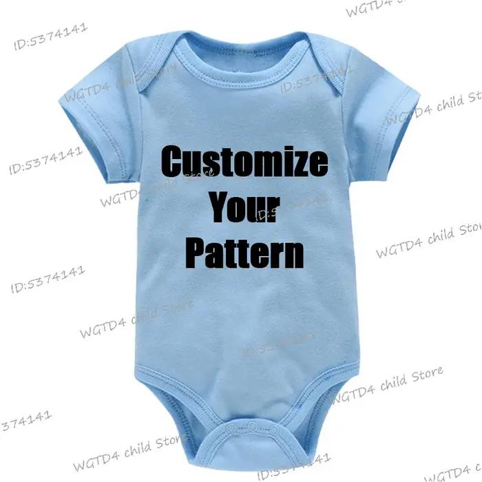Personnalisez Votre Motif Logo Vêtements Nouveau-né Combinaison Bébé en Coton Doux Conception de Logo Personnalisée DIY Combinaisons Bébé Garçon Fille Respectueuses de la Peau
