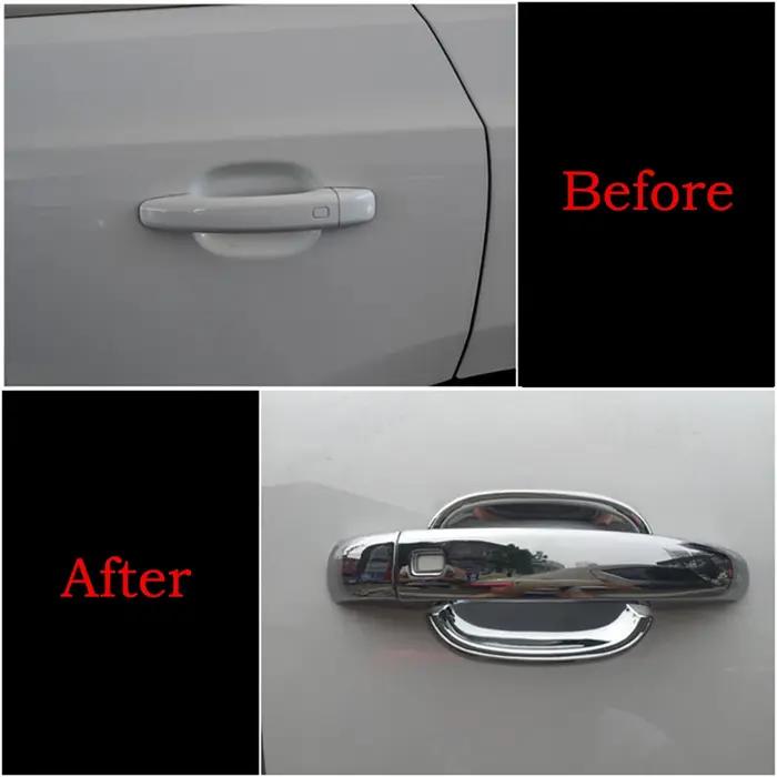 Autocollant de poignée de porte chromé en Fiber de carbone, accessoire de style, pour Audi A4 B8 200