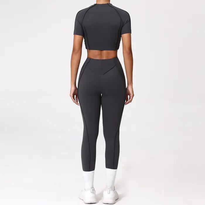 Costume de Yoga 2 pièces pour femmes, ensemble de sport à séchage rapide, survêtement pour course à