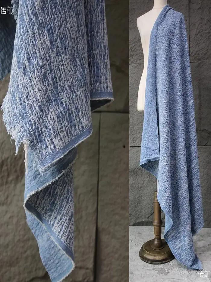 Tissu Denim Jacquard pour lignes épaisses, sacs, chaussures, vestes, vêtements de styliste, matériel