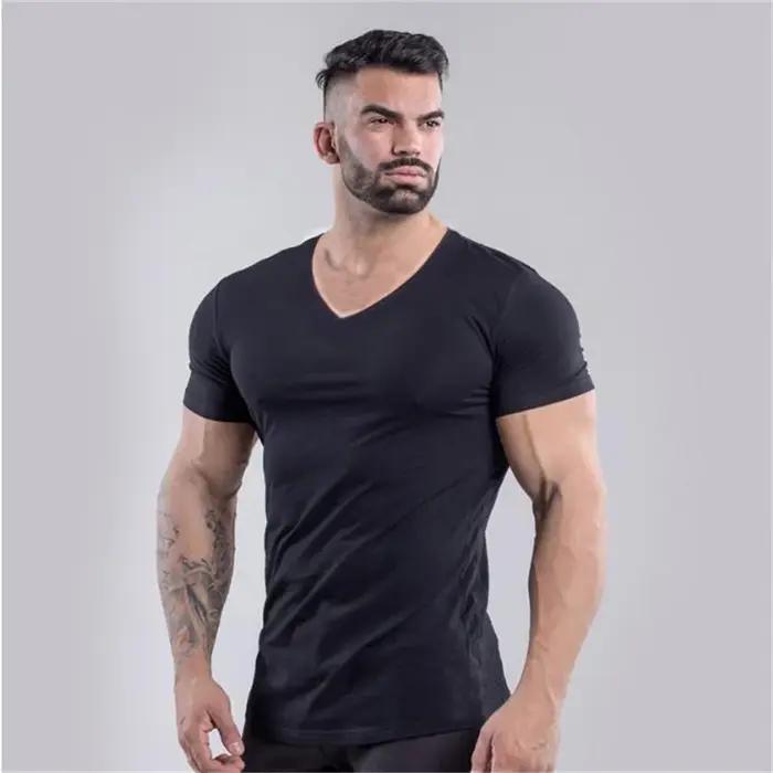 T-shirt de sport en coton uni pour hommes