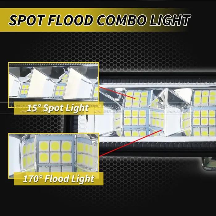 Barre lumineuse de travail pour voiture, 72W, 4x4, 24 LED, faisceau combiné, pour véhicule tout-terr