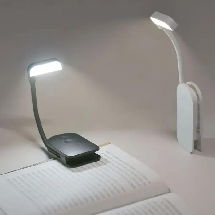 Lampe de lecture à clipser LED – Lampe de lecture réglable, portable et rechargeable par USB pour la
