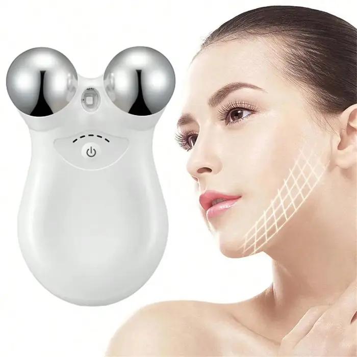 Appareil beauté EMS microcourant visage RF thérapie - Massage double tête acier inoxydable lifting fermeté