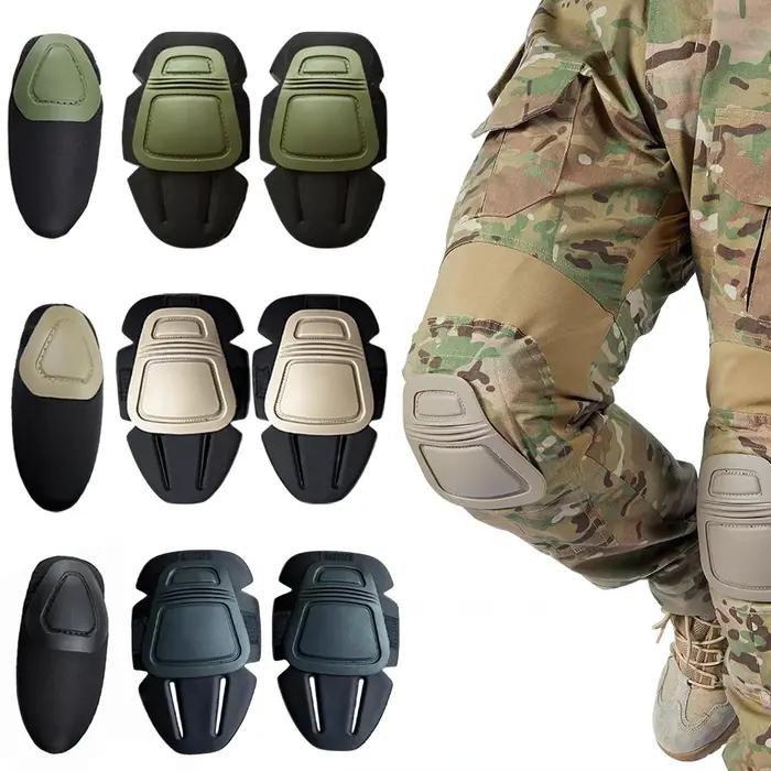 Kit de protections genoux et coudes tactiques camouflage - Équipement de chasse et combat outdoor
