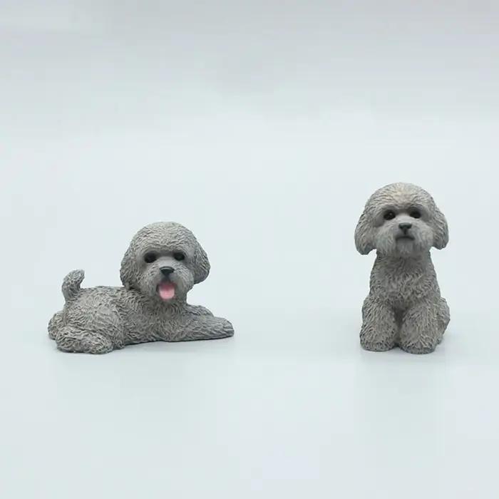 Figurine miniature de Caniche en résine pour bureau élégance décoration animal ornement chiot artisanat occasion spéciale装饰办公桌的迷你贵宾犬摆件