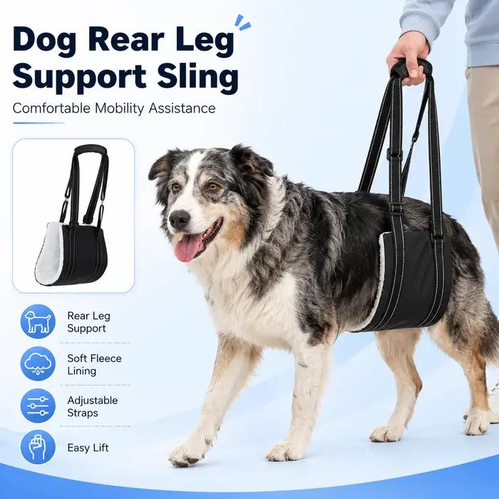 Harnais de levage réglable pour chiens support de pattes arrière aide à la mobilité pour chiens âgés assistance confortable pour chiens avec problèmes de pattes arrière