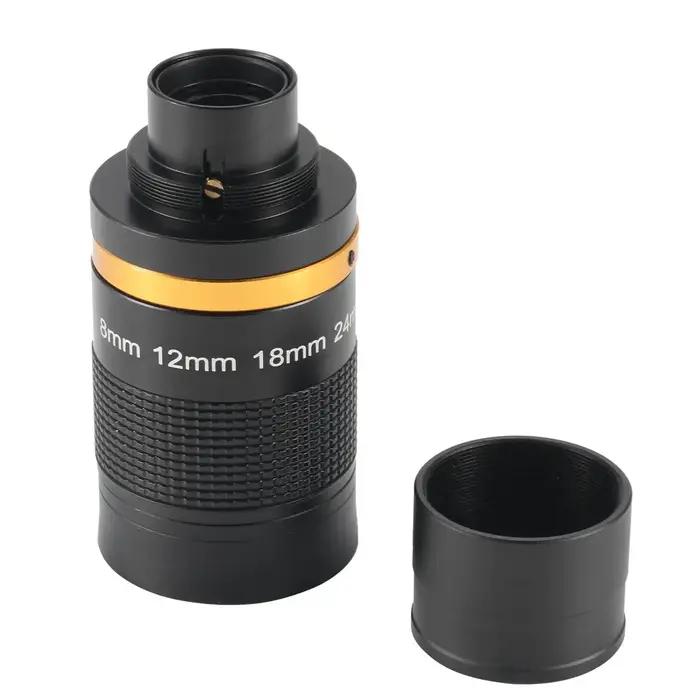 Accessoire télescope oculaire zoom 8-24mm métal continu - Lentille verre optique film vert large bande manuel