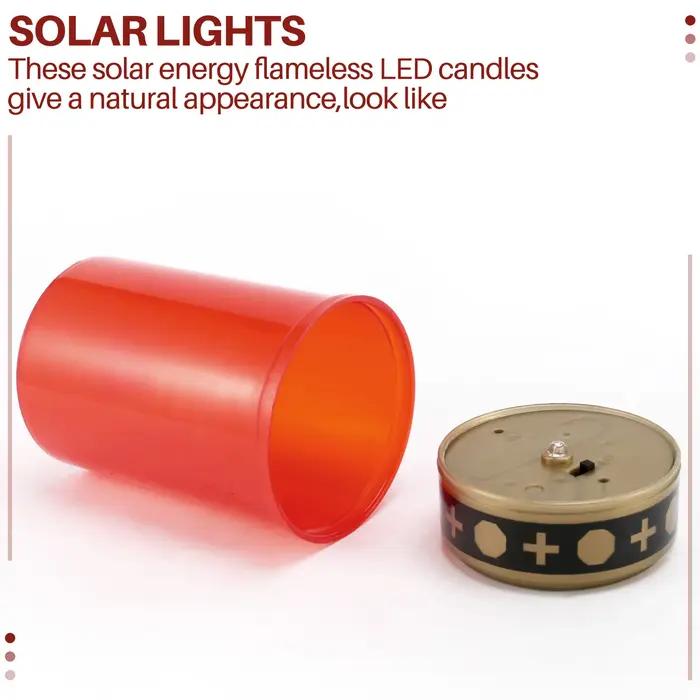 Bougie de Gravure pour Gravier, Lampes Solaires avec Éclairage, Lumière LED, Vent Varié