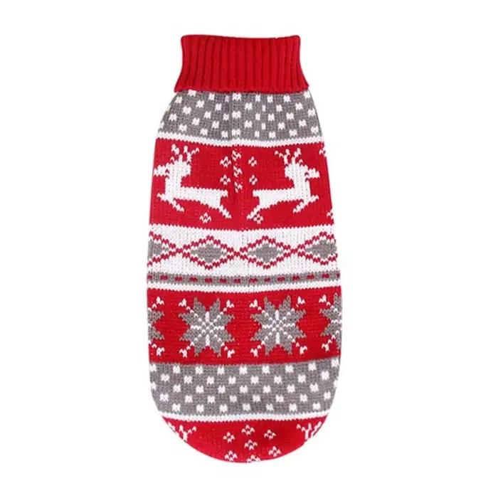 Pull de Noël en tricot flocon de neige pour chiens, renne, petits, moyens et grands chiens, vêtement