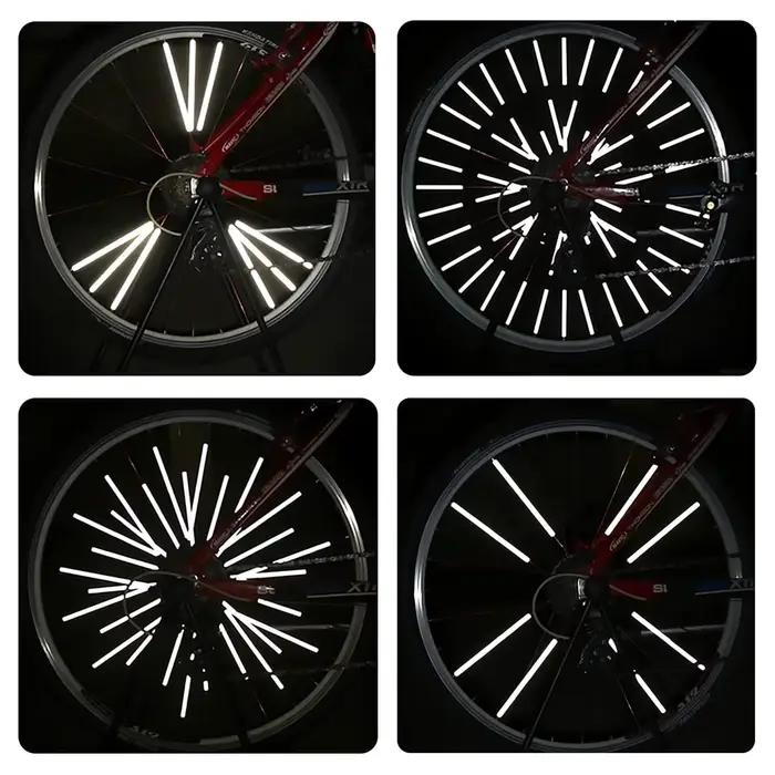 36 pièces réflecteurs à rayons ensemble de vélo étanche assemblage facile, 360 ° Visibilité Condui