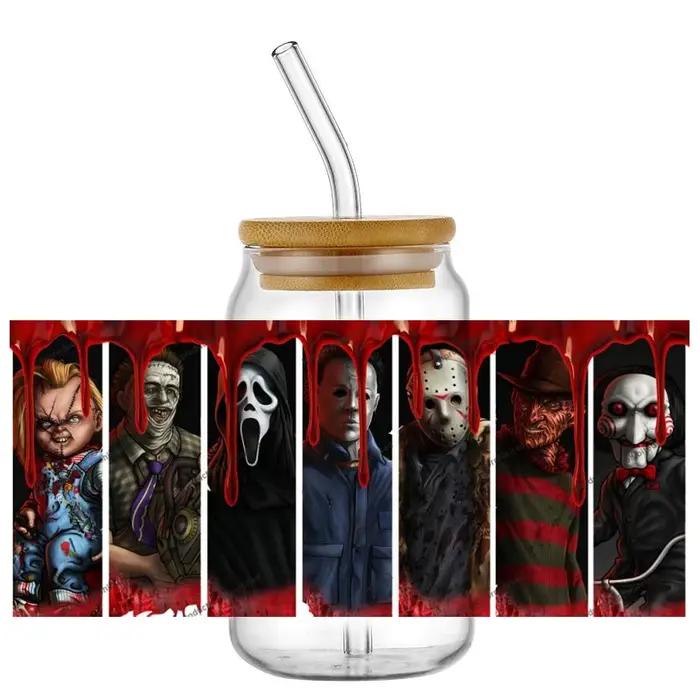 Nouvelles Décalcomanies et Autocollants 3D UV DTF 16oz pour Films d'Horreur