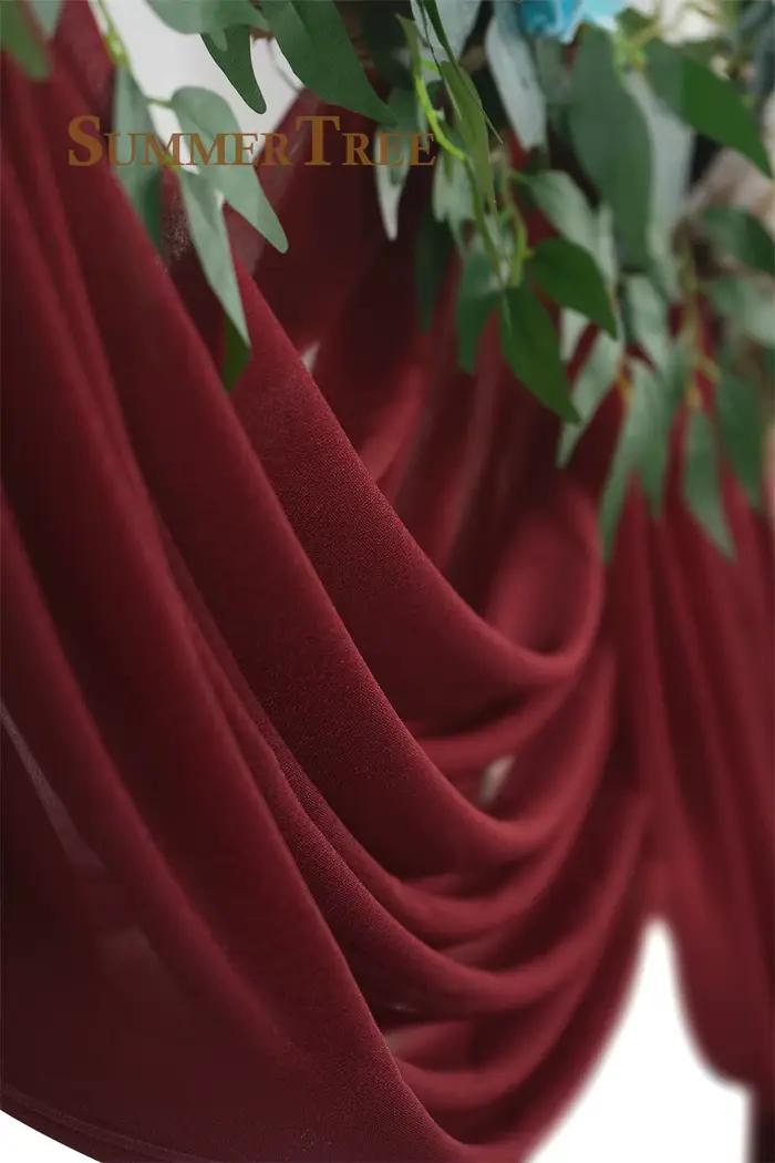 Rideau drapé en tissu mousseline de soie pour arc de mariage, 6 à 10 mètres, fournitures de fête, cé