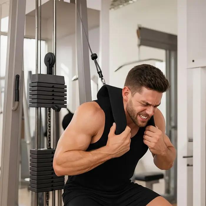 Sangle d'entraînement abdominale pour machine à câble avec support de cou rembourré pour exercices à domicile et équipement de gym