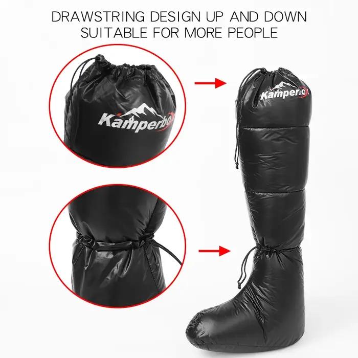 Sac de couchage en duvet pour Camping, chaussettes, bottines, sac de couchage