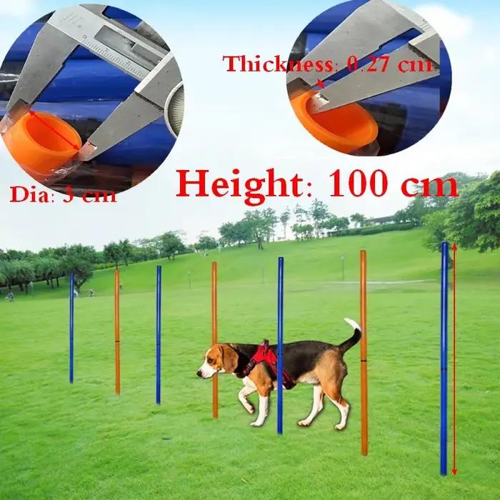 Équipement d'entraînement d'agilité pour chien, outil de saut portable pour chien, jeu de course en plein air, poteau de sport, ensemble d'équipement d'agilité pour animaux de compagnie