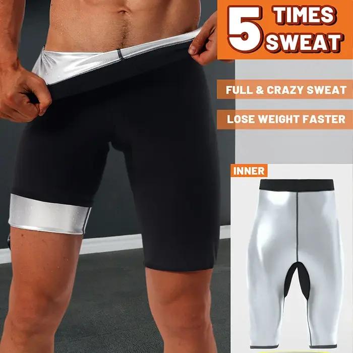Sauna Sweat pantalons courts pour hommes chaud Thermo Sauna Leggings Compression taille haute pantal