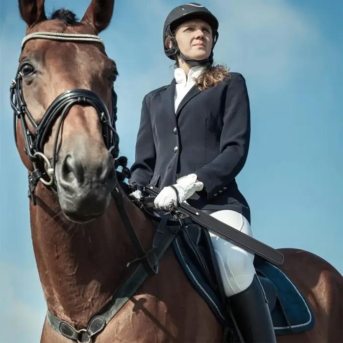 Fouet à cheval antidérapant Portable de 14 pouces, poignée souple, palette d'équitation, jeu en cuir PU, outils de pratique du cheval en plein air