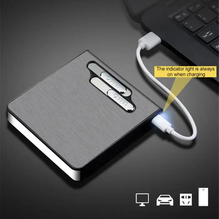 10 pièces 20 Cigarettes de grande capacité USB étui