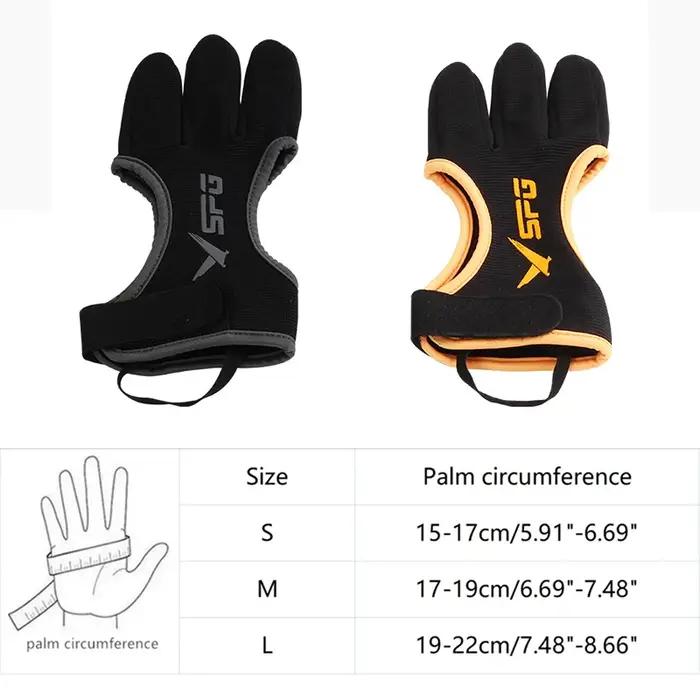 Gants d'archerie 3 doigts cuir antidérapant respirant arc classique chasse tir débutant adulte