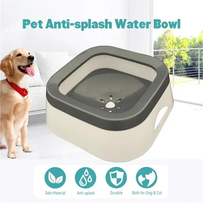 Bol d'eau flottant 1000ml pour chien et chat avec bouche non-mouillante et distributeur d'eau anti-débordement pour randonnées et voyages