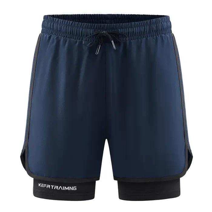 Shorts de sport d'été faux deux pièces, pour hommes et femmes, séchage rapide, trois quarts de long,