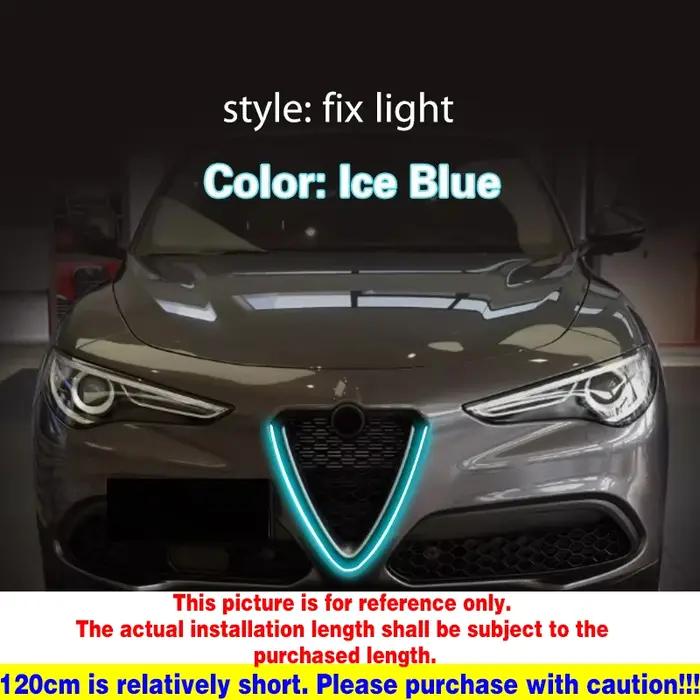 Clignotant de voiture LED DRL Feux de Jour pour Alfa Romeo Stelvio 2017 2018 2019 2020 2021 2022 2023 Bande Lumineuse Décorative Couleur Dorée Blanc Bleu Froid
