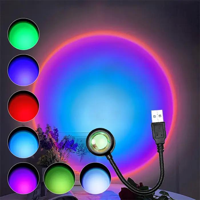 USB LED coucher de soleil lampe veilleuse projecteur photographie mur atmosphère néons pour décorati