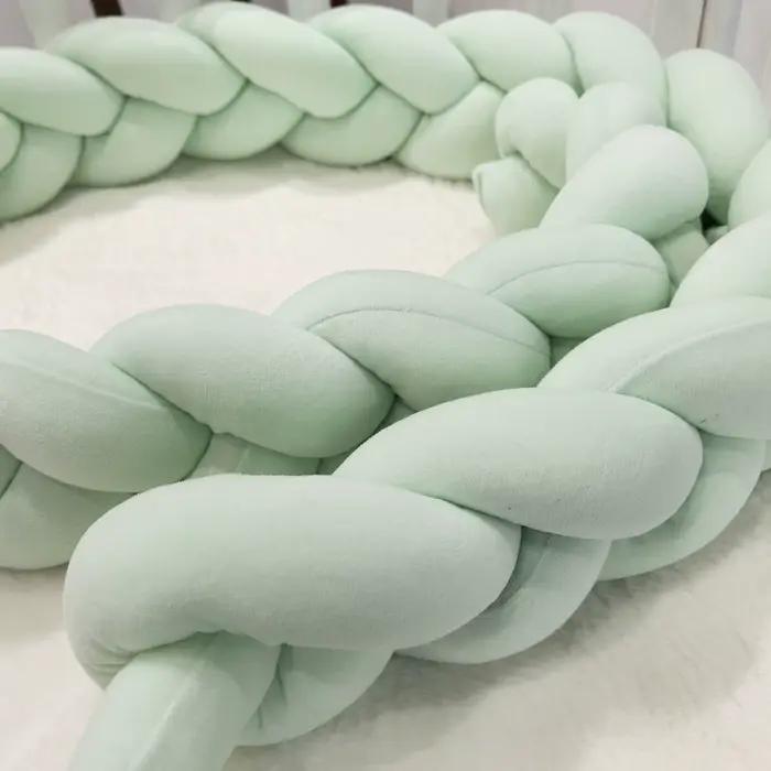 1M/2M/3M/4M bébé pare-chocs lit tresse noeud oreiller coussin pour infantile berceau protecteur lit