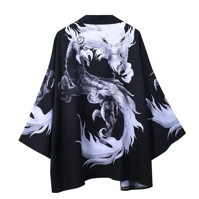 Kimono vintage traditionnel japonais pour hommes et femmes, cardigan samouraï yukata, vêtements de rue quotidiens de haute qualité polyester pour printemps été automne