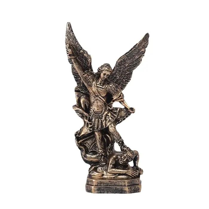 Fidèles archange Miguel 5.12 pouces figurine religieuse bataille archange décors