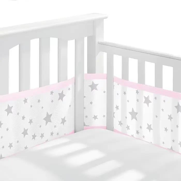 Doublure de lit en maille respirante pour lit de bébé, garde-corps en coton, pare-chocs épais, prote