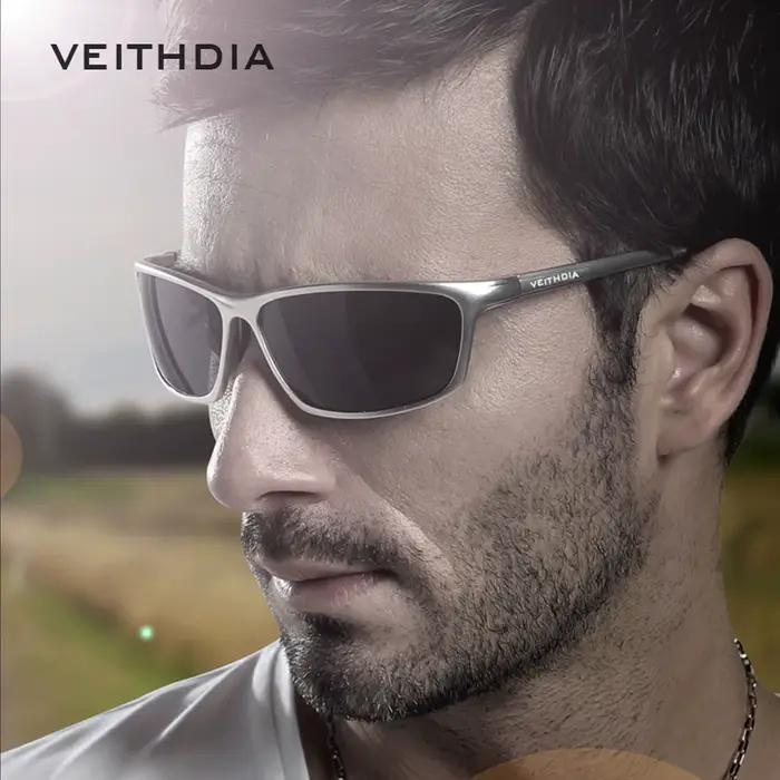 VEITHDIA lunettes de soleil en aluminium hommes polarisées UV400 lentille Sport en plein air conduit