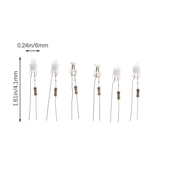 10 pièces indicateur néon vert rouge bleu signes 6mm lampe au néon lueur 2 fil de cuivre 6X13mm ampo