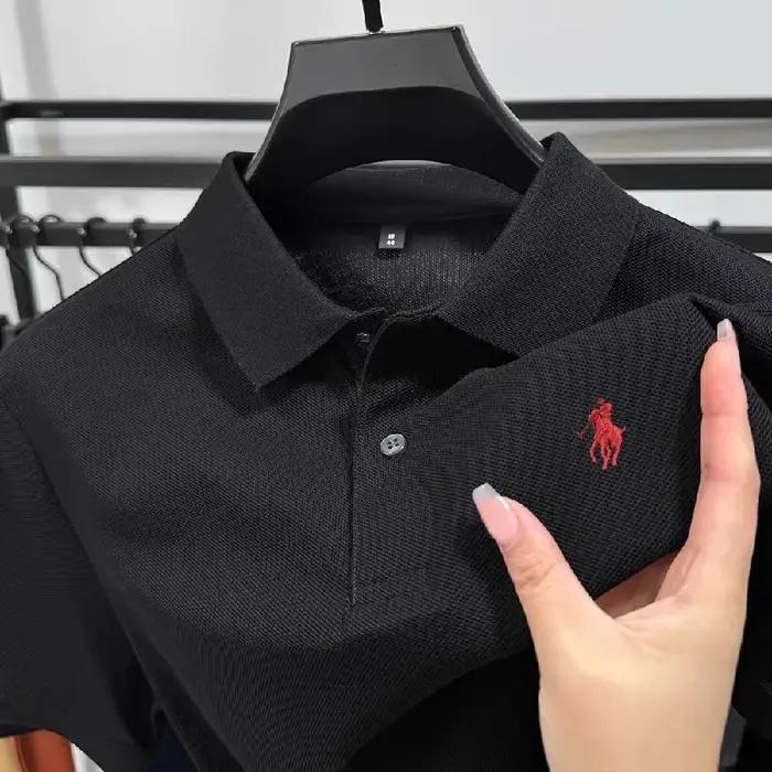 100% pur coton à la mode personnalisé hommes classique poney brodé confortable polo été nouveau déco