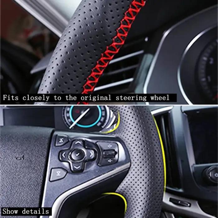 Housse de volant de voiture en cuir microfibre, personnalisée, antidérapante, respirante, pour Chevr