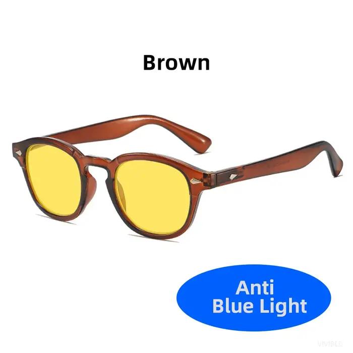 VIVIBEE rétro bleu lumière bloquant lunettes hommes Vision nocturne jaune lentille carré UV400 femmes Bluelight filtre