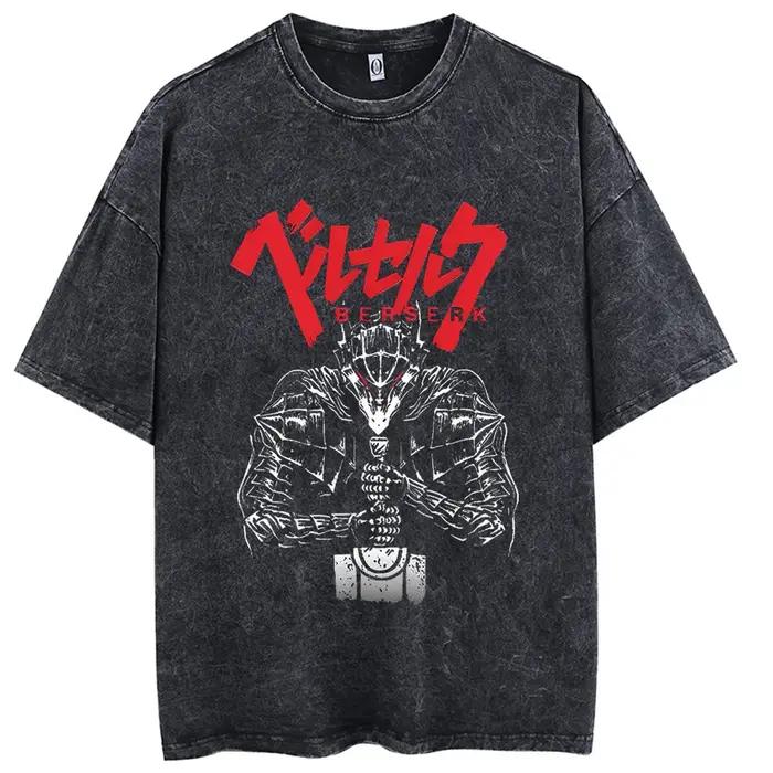 Hip Hop hommes Streetwear T-Shirt rétro Vintage lavé Anime graphique T-Shirt hommes Harajuku coton d